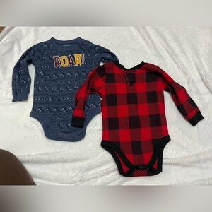 Garanimals Blue and Red Kids Onesie thermal Bundle